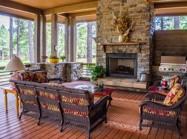 porch, fireplace, design, house, furniture, deck, cozy, luxury, patio, style, stone, decor, brown house, brown design, brown stone, fireplace, fireplace, fireplace, fireplace, fire
