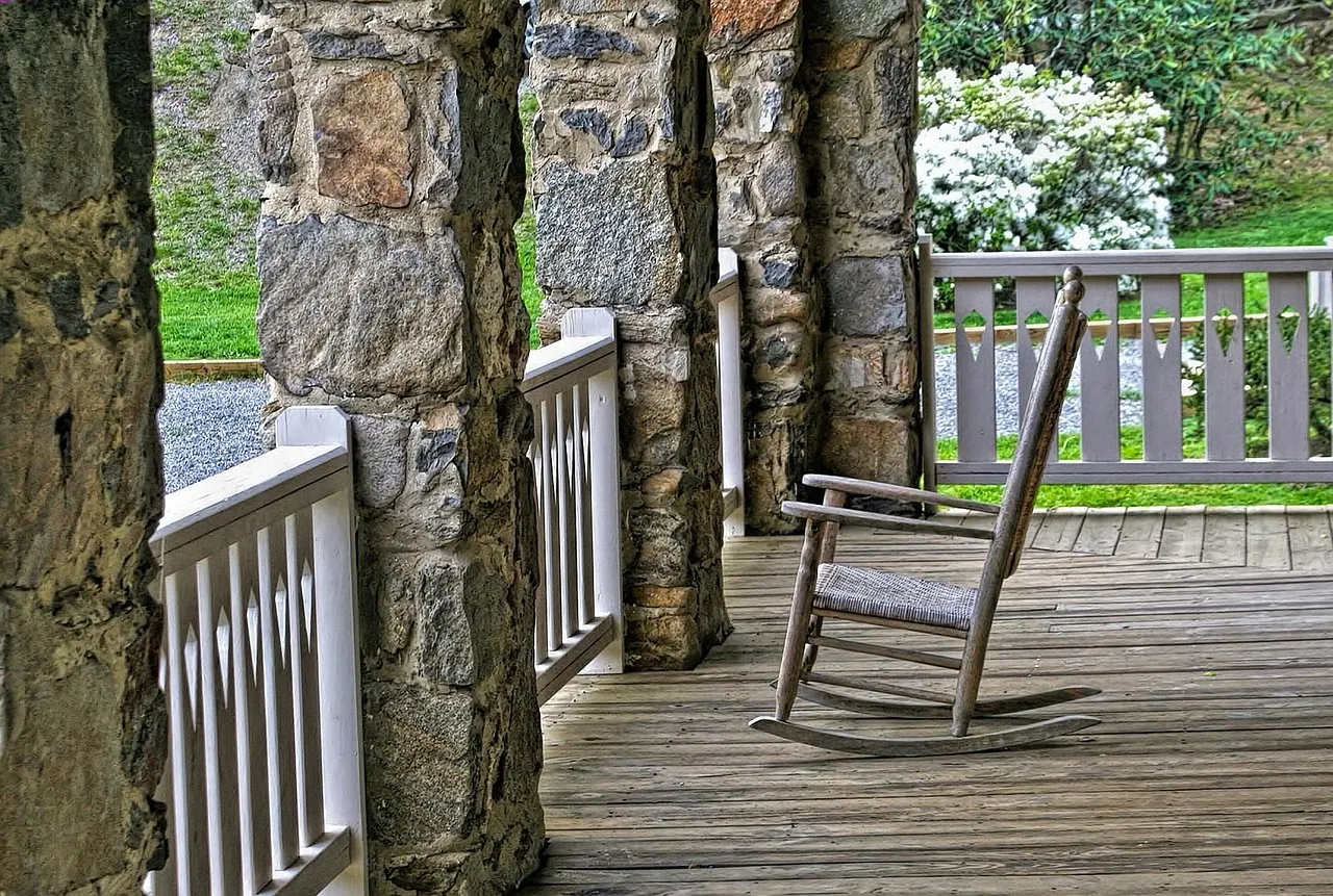 porch, rocking chair, wood, relax, front porch, leisure, peaceful, relaxation, outdoors, nature, summer, inviting